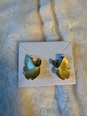 Marie June Gold Ginkgo Leaf Earrings for Women